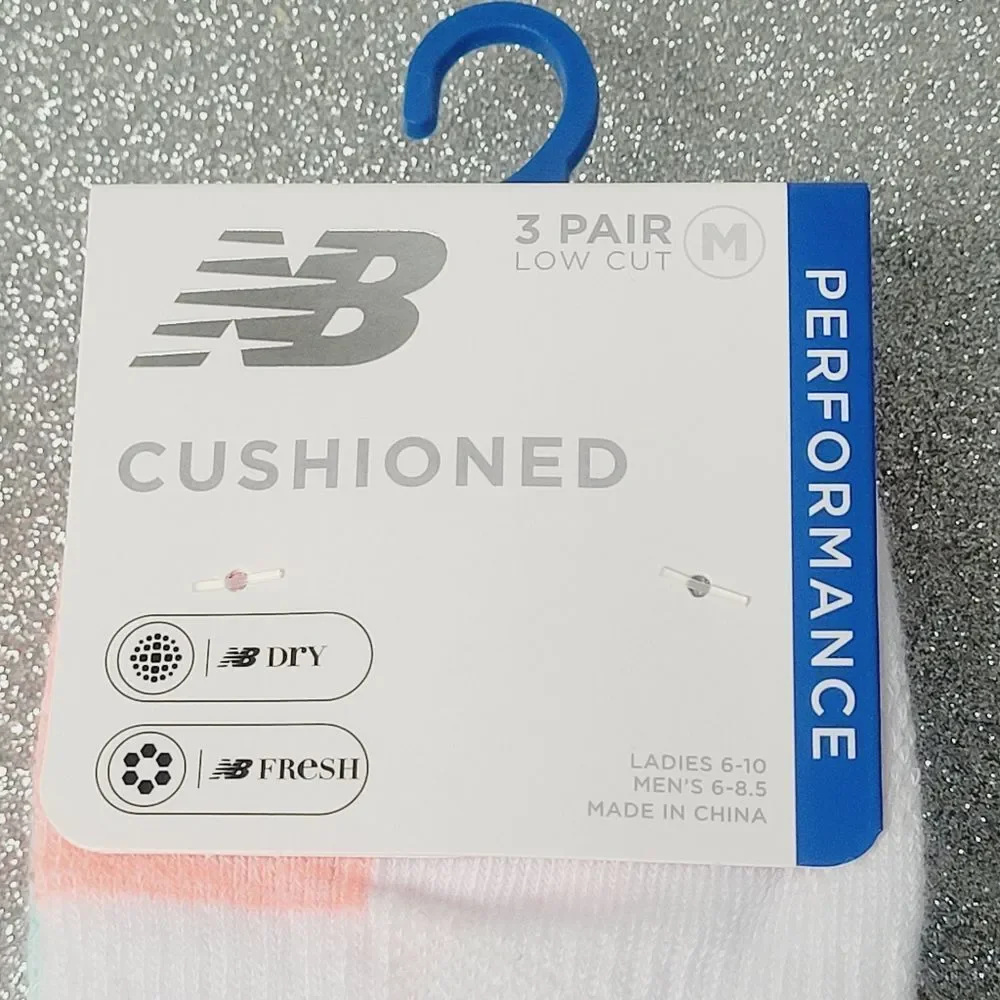 New Balance No Show Low Cut with Tab Socks 3 Pack Medium Women Shoe 6-10 New